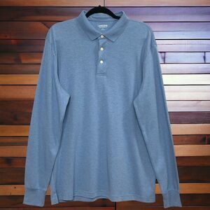Lands’ End Blue Men Long Sleeve Button Up Sweater Pullover SZ/ L-42-44